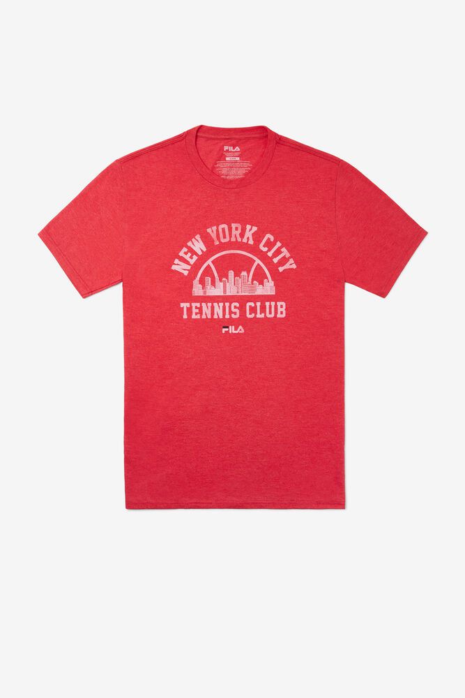 Fila Nyc Vintage Club Red T-Shirt Mens - NZ 69078-BMOR